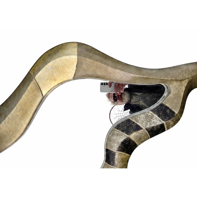 Vintage Post-Modern Memphis Style Monumental Wall Mirror Sculptural Asymmetrical For Sale - Image 9 of 18