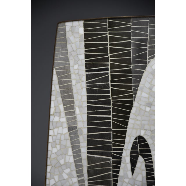 Abstract Black and White Glass Mosaic Coffee Table with Brass Legs by Berthold Müller, 1955 For Sale - Image 10 of 18