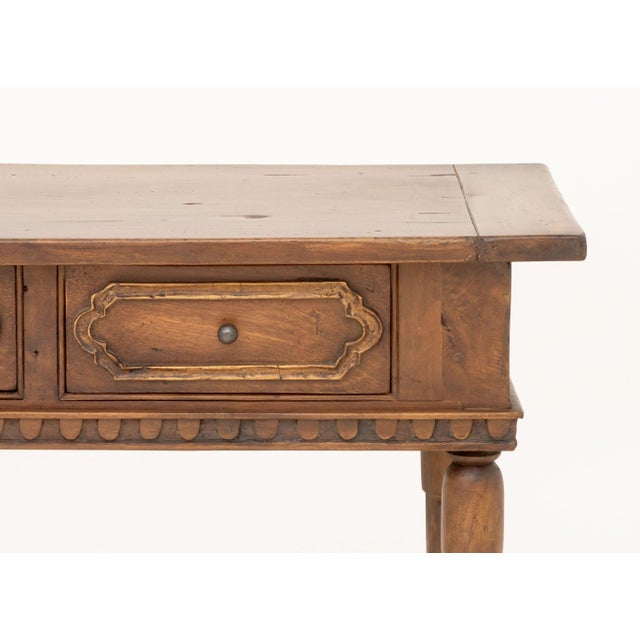 Italian Baroque Style Walnut Library Table For Sale - Image 4 of 9