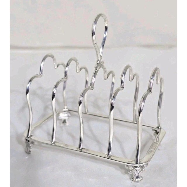 Antique Edwardian Sterling Silver Five-Bar Toast Rack from Marples & Co., 1901 For Sale - Image 15 of 18