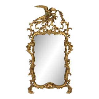Antique George III Style Giltwood Carved Wood Mirror For Sale