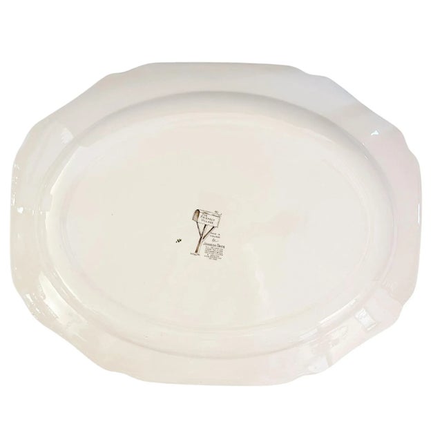 Green 1990s English Ironstone Johnson Bros Friendly Village Thanksgiving Turkey Platter For Sale - Image 8 of 10