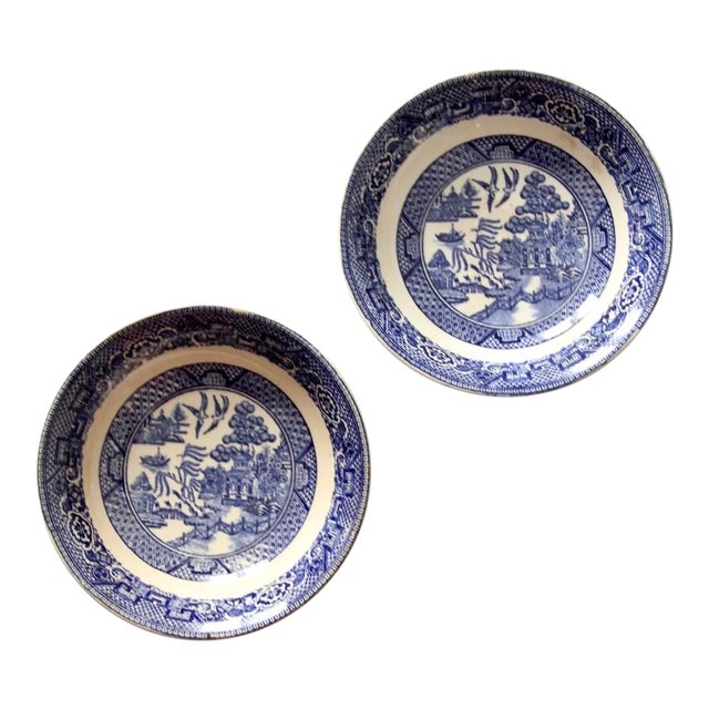 1940s Homer Laughlin Blue Willow Bowls - Set of 2 For Sale