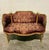 1990s Baroque Style Red Wine Sofa – Gold Leaf Details For Sale - Image 4 of 5