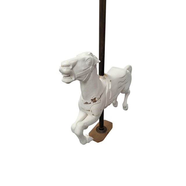Rare Solid Tiger Oak Carousel Prancer, "Philadelphia School Folk Art Horse" For Sale - Image 4 of 16