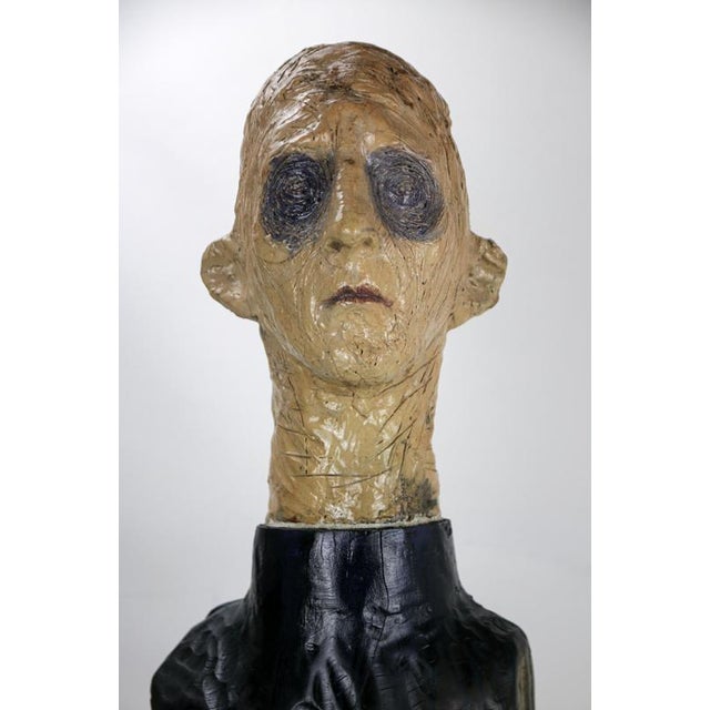 Figurative Sculpture in Raku Ceramic and Carved Poplar by Óscar Aldonza Torres, 2021 For Sale - Image 12 of 16