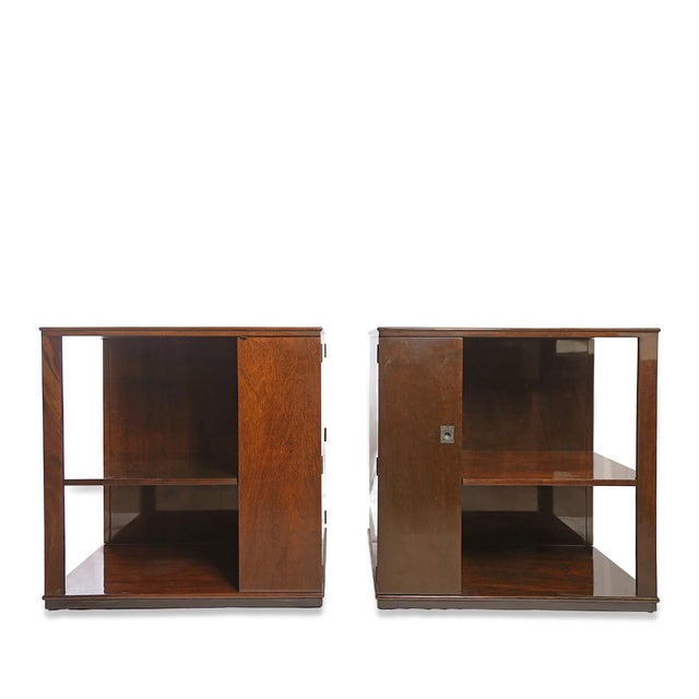 Rare Edward Wormley for Dunbar End Tables With Liquor Cabinets For Sale - Image 9 of 18