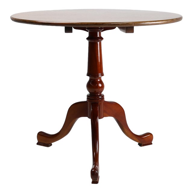 Vintage English Round Tilt Top Table in Cherry, 1950s For Sale