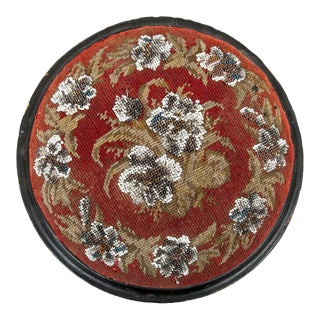 Round Beaded Foot Stool For Sale