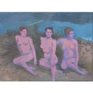 Nude Women Painting "Moon Ritual" 12x16 Original Oil by Michelle Farro For Sale
