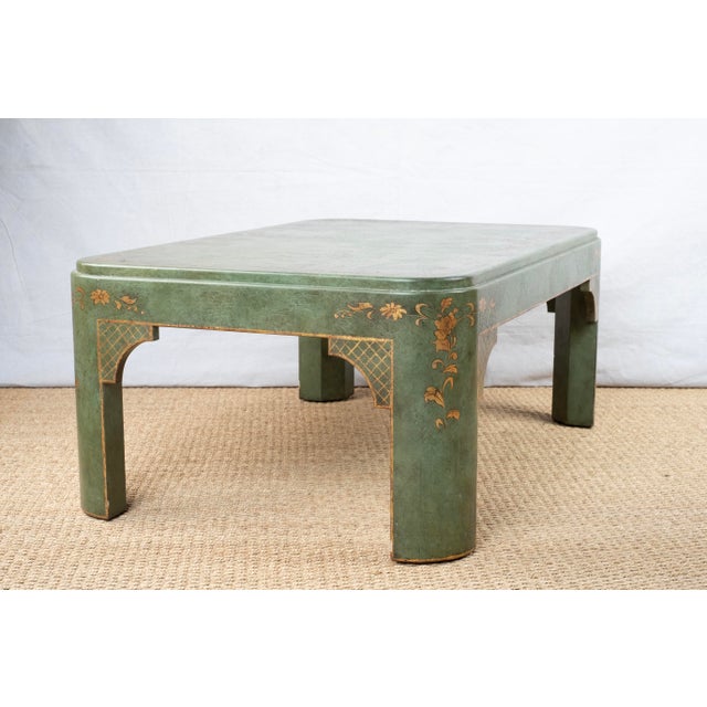Chinoiserie Vintage Hand Painted Coffee Table For Sale - Image 3 of 9