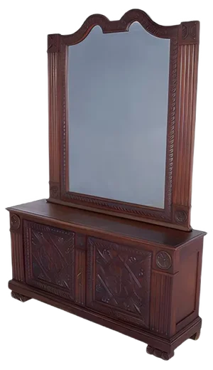 Antique Wood Chest of Drawers with Mirror, 1900s