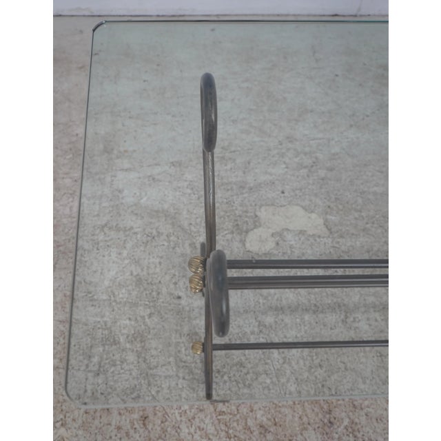 Scrolled Iron Base Console or Sofa Table For Sale - Image 10 of 12