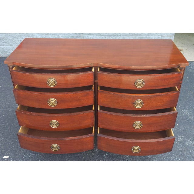 Drexel Mid Century Federal Style Serpentine Mahogany Double Dresser ...