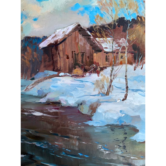Oil Painting After the Night Snowstorm Yuriy Suprunchuk For Sale - Image 10 of 12