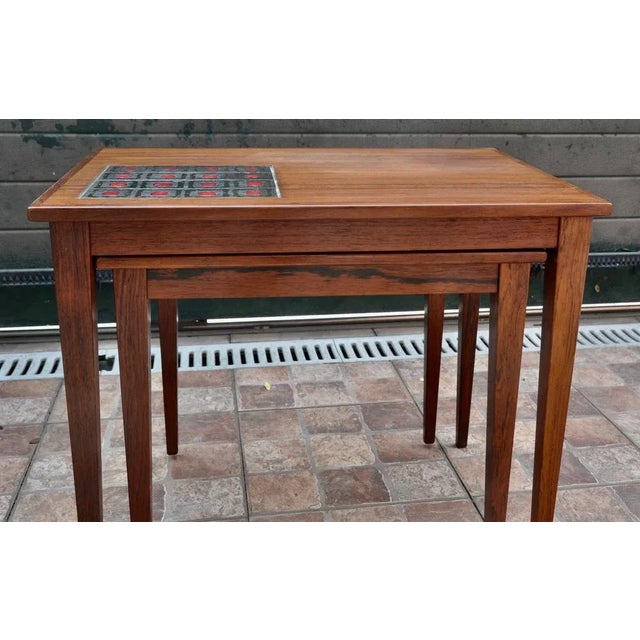 1960s Danish Wooden Nesting Tables, Set of 3 For Sale - Image 5 of 18