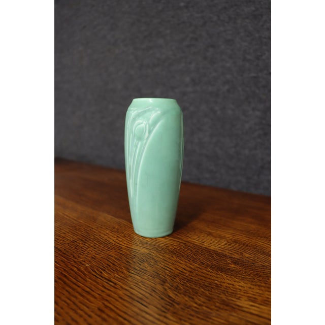 1930s Rookwood Pottery 1937 Matte Green Vase, Form 4114 For Sale - Image 5 of 9