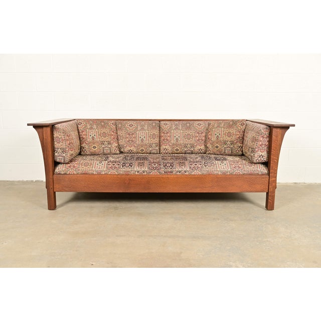 Stickley Mission Oak Arts and Crafts Settle Sofa For Sale - Image 11 of 11