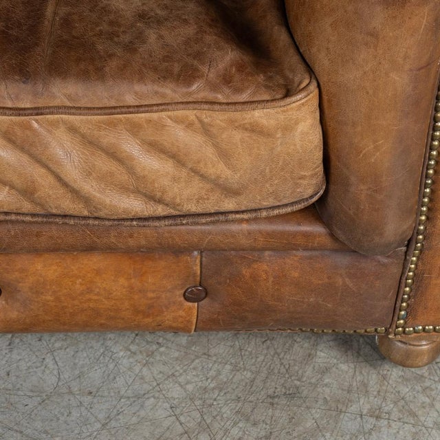 21st Century English Brown Leather Chesterfield Armchair by Halo For Sale - Image 12 of 18