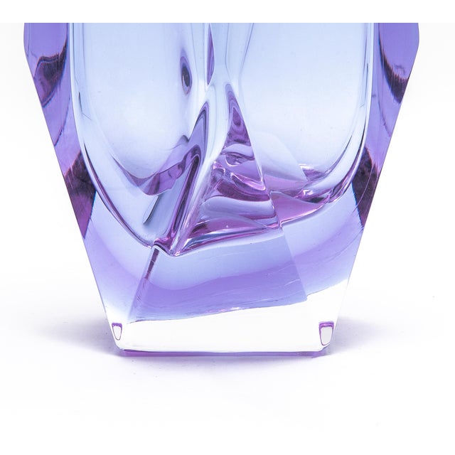 Hand Blown Murano Vase in Lavender For Sale - Image 9 of 9