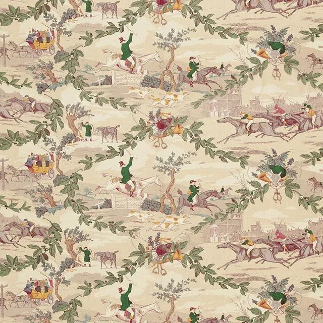 Sample- Schumacher Aston Manor Print Fabric in Document For Sale