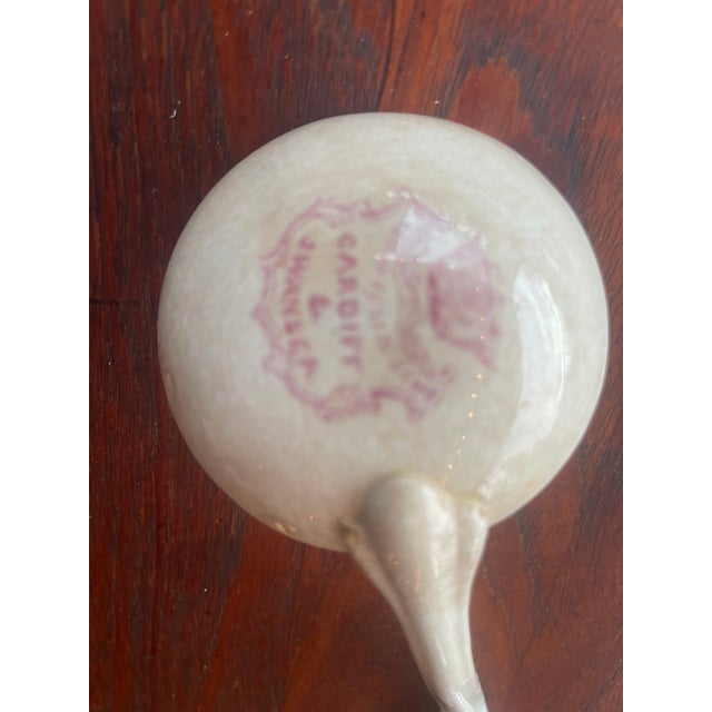 Antique Wales Cardiff Swansea Porcelain White Gold Leaf Gravy Boat Under-Plate & Ladle For Sale - Image 10 of 11