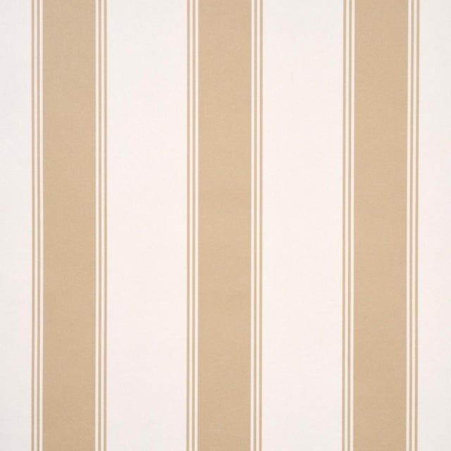 Sample - Schumacher Rafe Stripe Wallcovering In Neutral For Sale