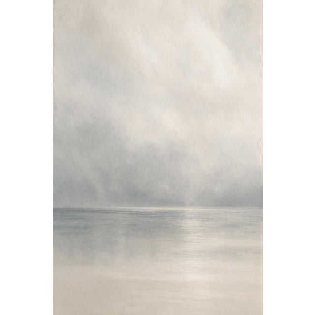 Ivory Misty Coastal Horizon, Neutral Seascape Wall Art Print, 24″ × 36″ For Sale - Image 8 of 9