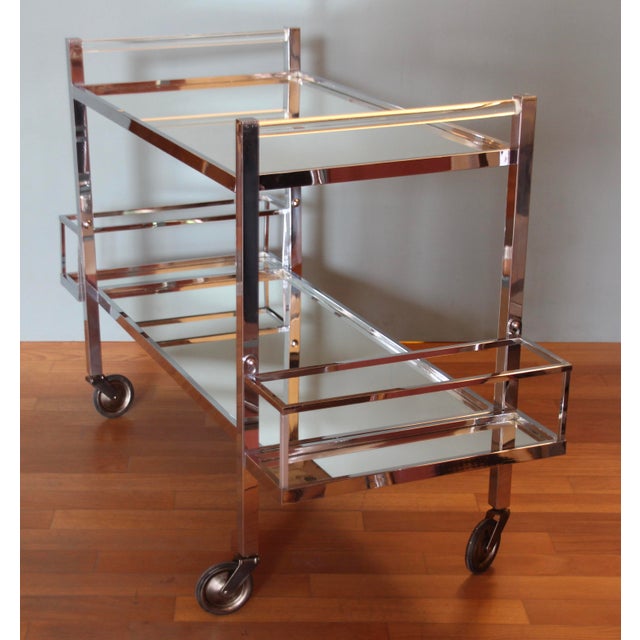 Art Deco Bar Cart attributed to Jacques Adnet, 1930s For Sale - Image 14 of 17