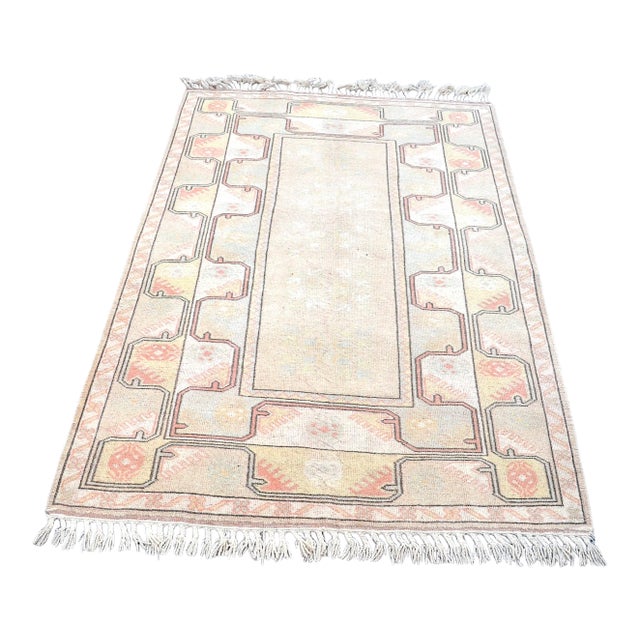 Vintage Anatolian Oushak Turkish Rug For Sale