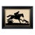 Huntsman and Hound Equestrian Framed Paper Cut Silhouette in Black Wood Frame With Gold Trim For Sale