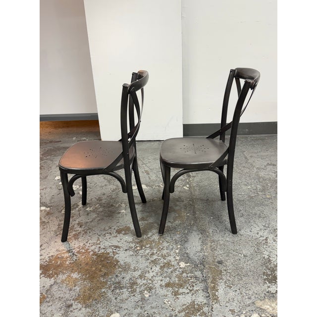 Restoration Hardware Restoration Hardware Metal Madeleine Side Chairs, Pair For Sale - Image 4 of 12
