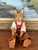 Wood Vintage Hand-Carved Wooden Rabbit Doll With Articulated Limbs and Handmade Clothing. For Sale - Image 7 of 10