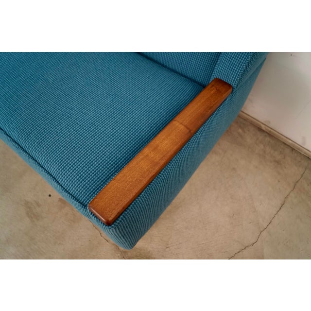 1960’s Mid-Century Modern Papa Bear Style Walnut Arm Sofa in Knoll Textiles For Sale - Image 10 of 12