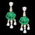 12Ct Carved Emerald & 5 Ct Rose Diamond Dangling Post Earrings 22 Kt Yellow Gold For Sale - Image 17 of 18