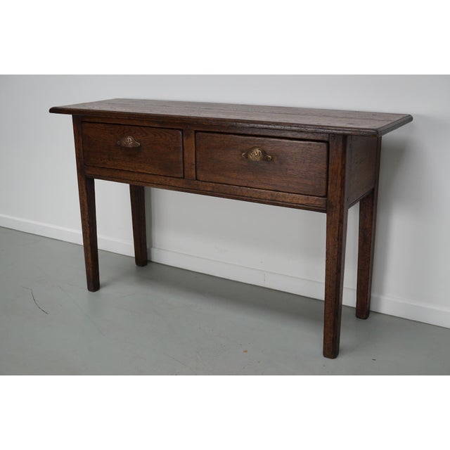 Vintage French Rustic Farmhouse Oak Side Table, 1950s For Sale - Image 16 of 16
