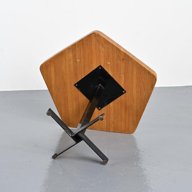 Pentagonal Arcs Table by Charlotte Perriand, 1970s For Sale - Image 10 of 12