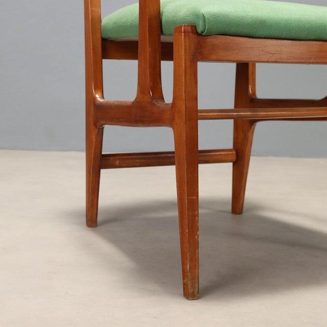 Textile Vintage Armchair in Green Fabric, 1950s For Sale - Image 7 of 11