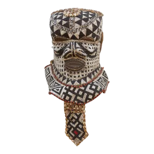 Black & White Beaded African Mask