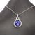 Art Deco 2cts Tanzanite and Earth Mined Diamonds Pendant in Solid 14k White Gold | Rd 8mm For Sale - Image 3 of 8