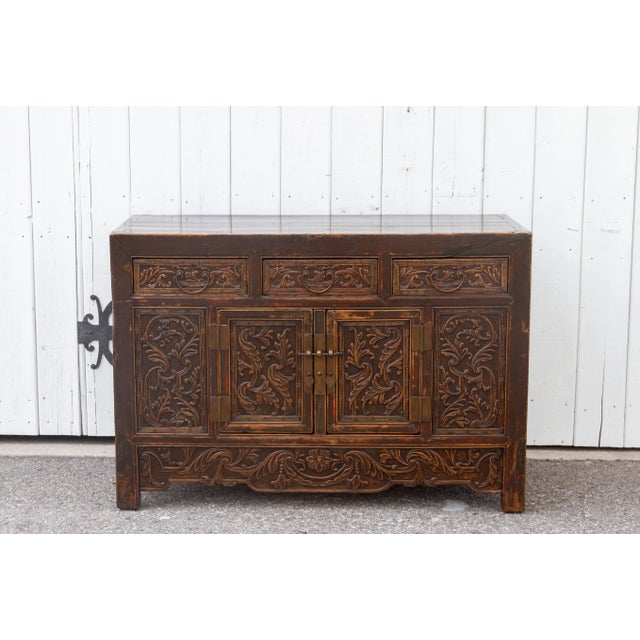 19th Century Carved Chinese Carved Buffet For Sale - Image 4 of 13