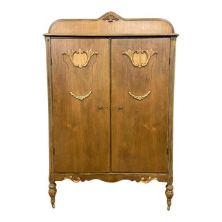 Vintage or Antique Art Deco Style Armoire Wardrobe For Sale