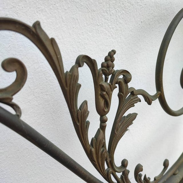 Antique Metal Bed with Twists and Decorations For Sale - Image 5 of 15