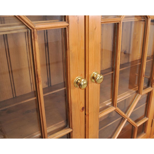 Country English Georgian Pine Bookcase Astragal Glazed Doors For Sale - Image 10 of 18