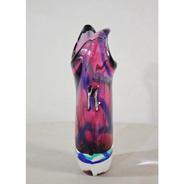 Mid-Century Modern Multicolored Sommerso Glass Vase in the style of Salviati, Italy, 1970s For Sale - Image 6 of 18