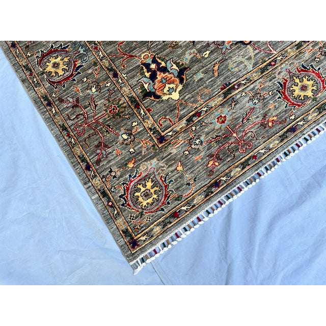 Textile Hand-Knotted Afghan Sultanabad Chobi Wool Area Rug - 8'2" X 11'2" For Sale - Image 7 of 14