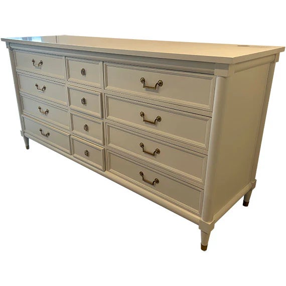 Traditional 68" Finished 9 Drawer Vintage Dresser For Sale - Image 3 of 5