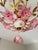 1980s Italian Pink Murano Style Glass Floral Chandelier – Hand-Painted Porcelain & Brass Ceiling Light For Sale - Image 11 of 18