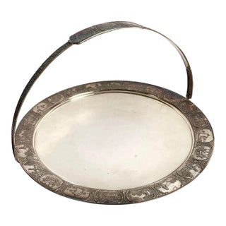 Vintage Dutchardt Silver Plated Platter Tray With Handle Dutch Motif For Sale