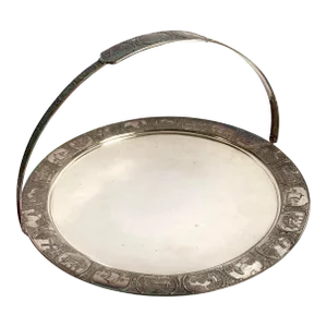 Vintage Dutchardt Silver Plated Platter Tray With Handle Dutch Motif